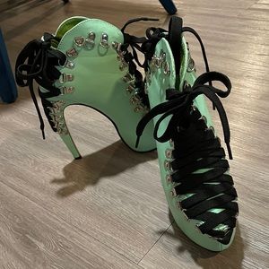Corset platform bootie.